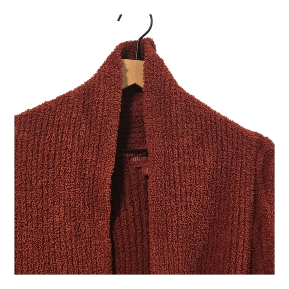 Barefoot Dreams CozyChic Cabin Cable Knit Open Front Red Cardigan Sweater 2X - Picture 3 of 8